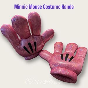 Disney Parks Minnie Mouse 10” Sparkling Costume Gloves (Pair)